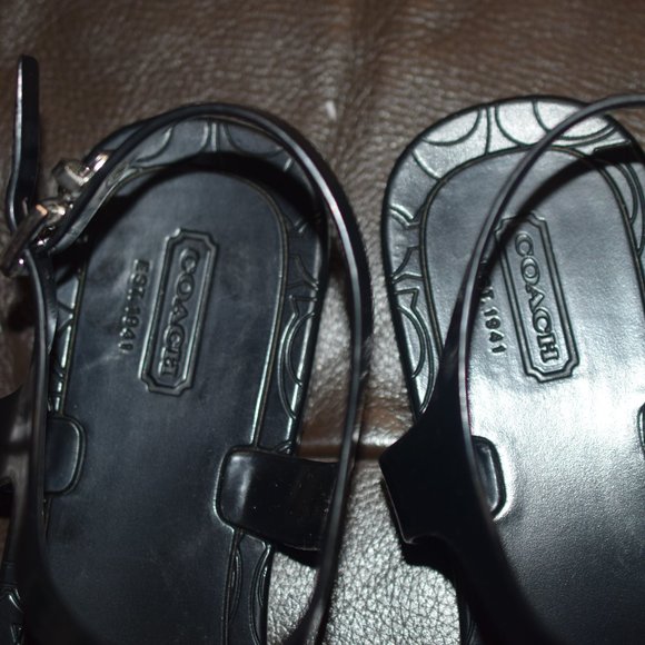 Coach Black Logo Jelly Sandals in a size 9B - Picture 8 of 8